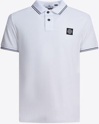 Stone Island - Logo-Patched Polo T-Shirt - Lyst