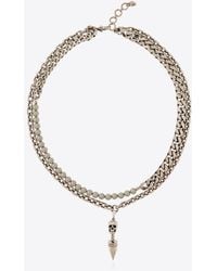 Alexander McQueen - Skull And Pearl Chain Necklace - Lyst