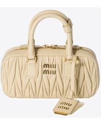 Miu Miu - Arcadie Matelassé Leather Top Handle Bag - Lyst