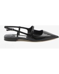 Jimmy Choo - Didi Patent-Leather Pointed Toe Flats - Lyst
