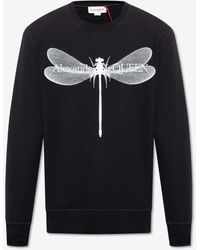 Alexander McQueen - Dragonfly Print Crewneck Sweatshirt - Lyst