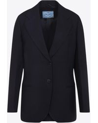 Prada - Single-Breasted Wool Blazer - Lyst