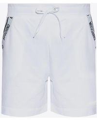 Moschino - Logo Embroidered Drawstring Shorts - Lyst