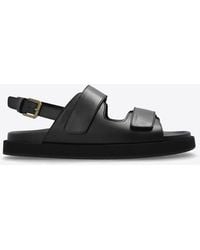 Etro - Double Straps Leather Sandals - Lyst