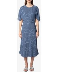 Zadig & Voltaire - Rey Chain Jacquard Silk Midi Dress - Lyst