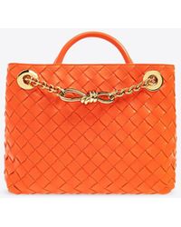 Bottega Veneta - Small Andiamo Intrecciato Leather Top Handle Bag - Lyst