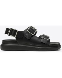 Alexander McQueen - Double Strap Leather Sandals - Lyst