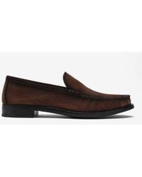 Prada - Suede Leather Loafers - Lyst