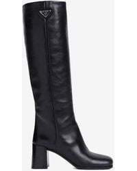 Prada - 60 Knee-High Leather Boots - Lyst
