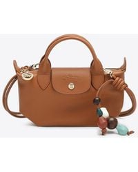 Longchamp - Mini Le Pliage Leather Xtra Top Handle Bag - Lyst