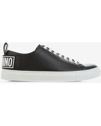 Moschino - Logo Low-Top Leather Sneakers - Lyst