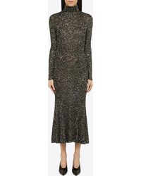 Balenciaga - Sequin-Embellished Turtleneck Maxi Dress - Lyst