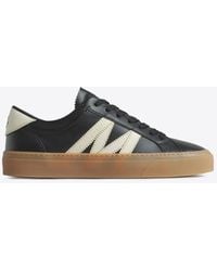 Moncler - Monaco2 Low-Top Leather Sneakers - Lyst