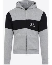 Balenciaga - Logo Zip-Up Hooded Sweatshirt - Lyst
