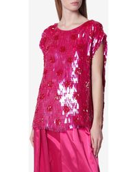 Dries Van Noten - Silk Sequined Top - Lyst