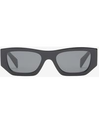 Prada - Logo Print Rectangular Sunglasses - Lyst