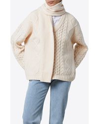 Still Here - Minnesota Cable-Knit Sweater With Detachable Scarf - Lyst