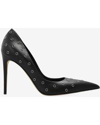 McQueen - Skull 105 Leather Pumps With Metal Eyelets - Lyst