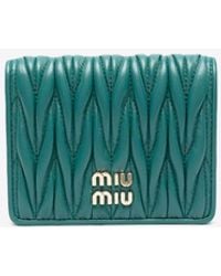 Miu Miu - Small Logo-Detail Quilted Leather Wallet - Lyst