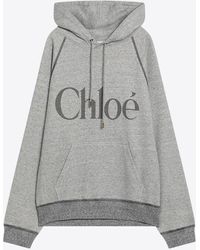 Chloé - Logo Print Hooded Sweatshirt - Lyst