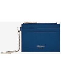 Ferragamo - Leather Cardholder With Keychain - Lyst