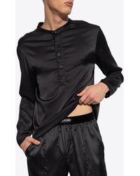Tom Ford - Henley Long-Sleeved Silk Pajama Top - Lyst