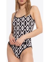 Moncler - Geometric Pattern One-Piece Swimsuit - Lyst