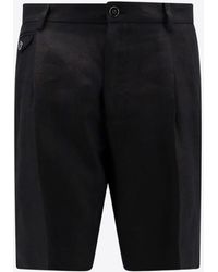 Dolce & Gabbana - Pleated Linen Bermuda Shorts - Lyst