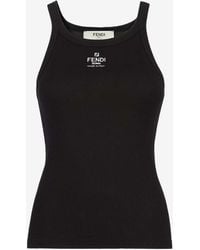 Fendi - Logo Embroidered Tank Top - Lyst