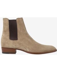 Saint Laurent - Suede Wyatt Chelsea Boots - Lyst