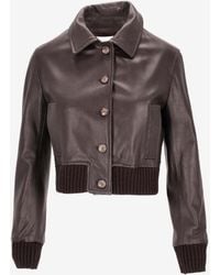 LA ROSE - Leather Cropped Jacket - Lyst