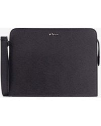 Kiton - Logo Lettering Leather Clutch - Lyst