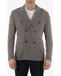 Tonello - Glen Double-Breasted Plaid Wool Blazer - Lyst