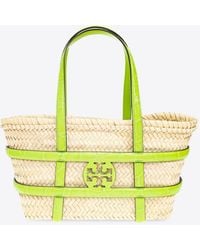 Tory Burch - Small Ella Straw Basket Bag - Lyst