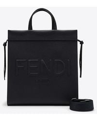 Fendi - Medium Go To Grained Leather Tote Bag - Lyst