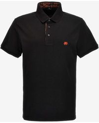 Etro - Logo Embroidered Polo T-Shirt - Lyst