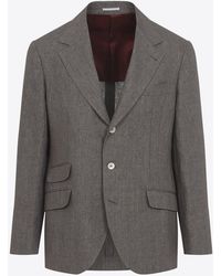 Brunello Cucinelli - Linen Single-Breasted Blazer - Lyst