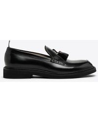 Thom Browne - Leather Moccasin Loafers With Tassels - Lyst