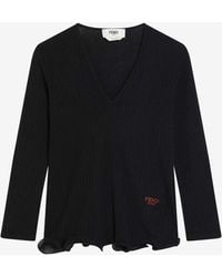 Fendi - Wool V-Neck Sweater - Lyst