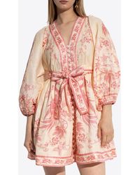Zimmermann - Lucky Plunge Mini Dress - Lyst