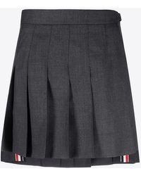 Thom Browne - Dropped Back Pleated Mini Skirt - Lyst