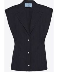 Prada - Single-Breasted Wool Vest - Lyst