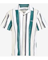 Lanvin - Logo-Embroidered Striped Bowling Shirt - Lyst