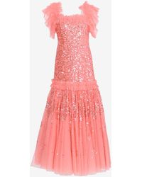 Needle & Thread - Regal Rose Off-Shoulder Sequined Gown - Lyst