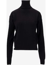 Saint Laurent - Turtleneck Wool Knit Sweater - Lyst