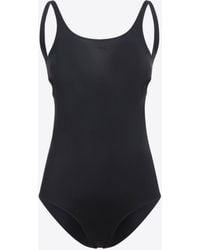 Courreges - Embroidered-Logo Cut-Out One-Piece Swimsuit - Lyst