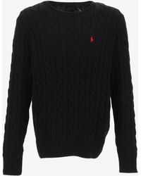 Polo Ralph Lauren - Cable-Knit Logo Sweater - Lyst