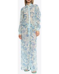 Versace - Underwater Barocco Cover-Up Shirt Dress - Lyst