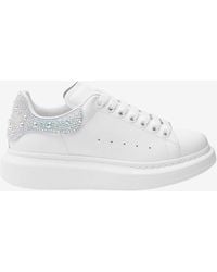 McQueen - Oversized Low-Top Sneakers With Crystal Embellished Heel - Lyst