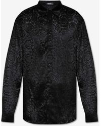 Versace - Barocco Devoré Semi-Sheer Silk Shirt - Lyst
